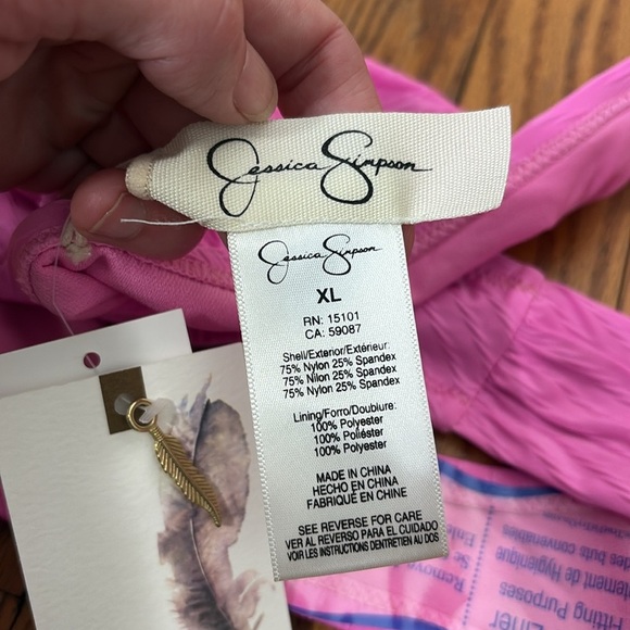 Jessica Simpson Pretty Pique Side-Shirred Bikini‎ Bottom Femme Pink Size XL NWT - Picture 6 of 7